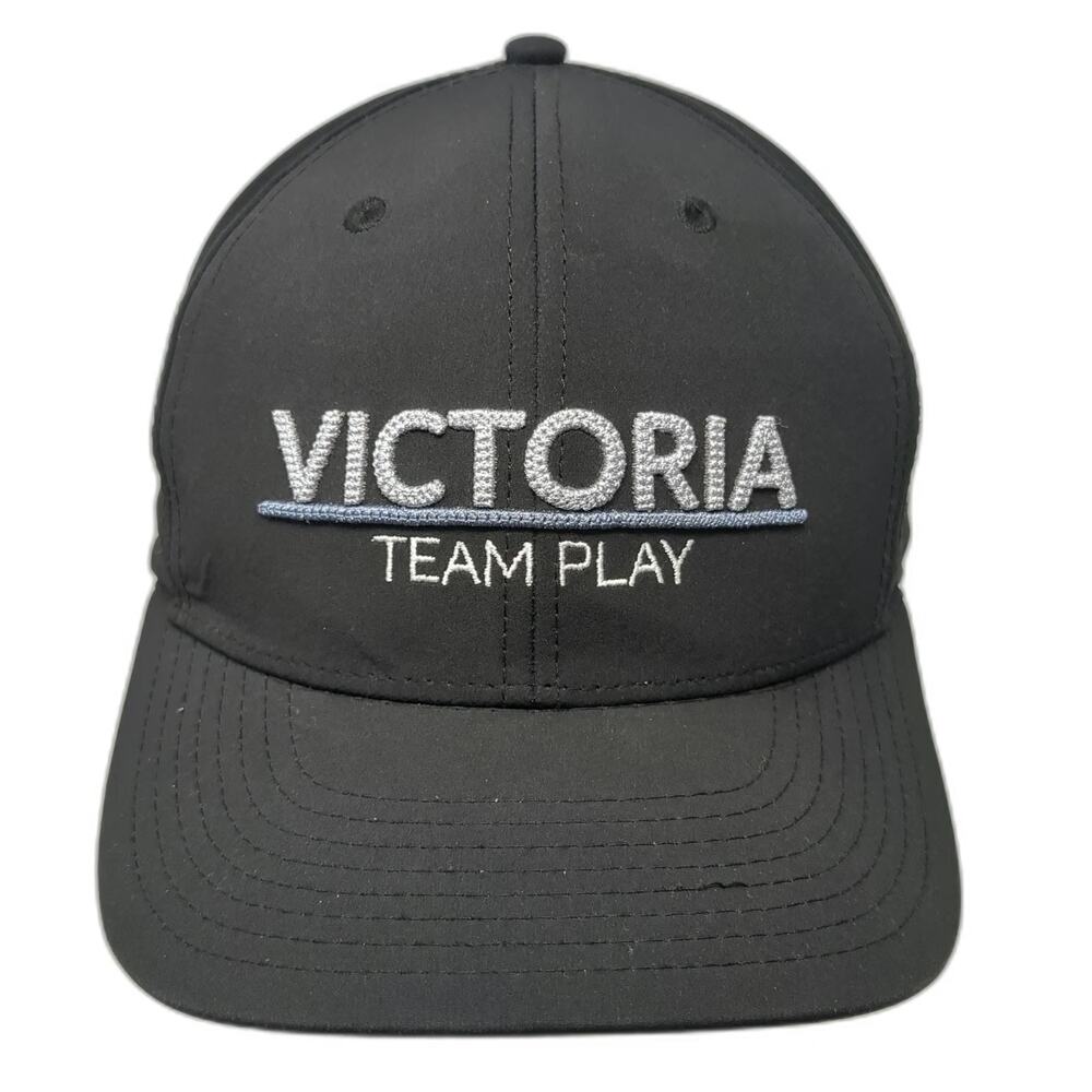 Pukka Snapback Hat Black One Size Victoria Team Play Shield Logo Performance